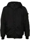 Stone Island Compass-badge Hooded Windbreaker In Black