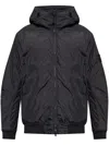 Stone Island Compass-badge Hooded Windbreaker In Blue