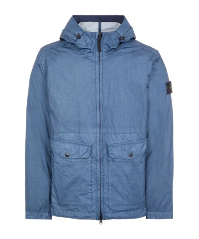STONE ISLAND HOODED ZIPPER CASUAL JACKET