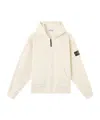 Stone Island Hooded Zipper-up Sweatshirt In Neutral