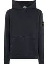 Stone Island Organic Cotton Hoodie With Hood In Blue
