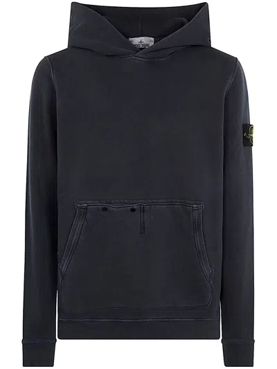 STONE ISLAND HOODIE,811561041 V0120 BLUE