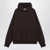 Stone Island Embroidered Logo Hooded Sweatshirt In Brown