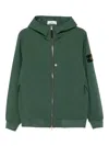 Stone Island Q100004 Hooded Zip-front Jacket In Green