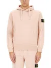 Stone Island Hoodie With Compass Application In Pink