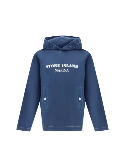 Stone Island Hoodie In Royal