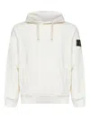 Stone Island Brushed Organic Cotton Fleece Hoodie Clothing In White