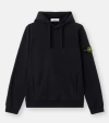 Stone Island Organic Cotton Hoodie With Hood In Black