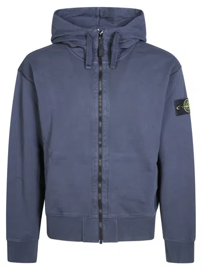 Stone Island Hoodie Sweater Casual Zip-up Hoodie In Blue