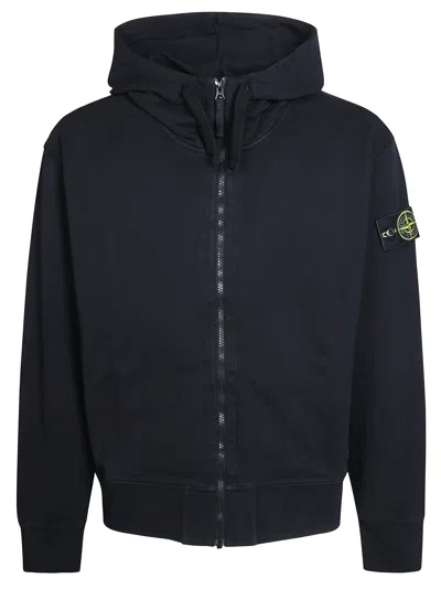 Stone Island Hoodie Sweater Full-zip Compass Hoodie In Black