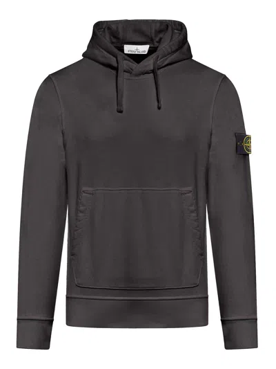 Stone Island Hoodie With Compass Application In Gray