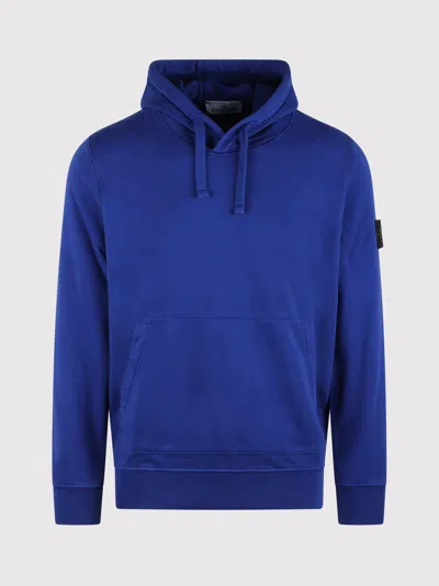 Stone Island Hoodie With Drawstring Hood And Pockets In Blue