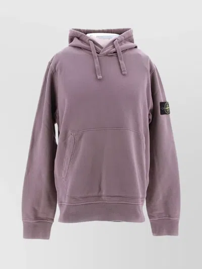 Stone Island Hoodie With Front Pouch Pocket In Pink