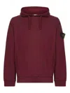 Stone Island Hoodie With Kangaroo Pocket In Burgundy