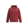 Stone Island Regular-fit Hooded Sweatshirt With Pouch Pocket In Red