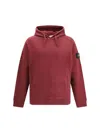 Stone Island Hoodie With Kangaroo Pocket In Burgundy