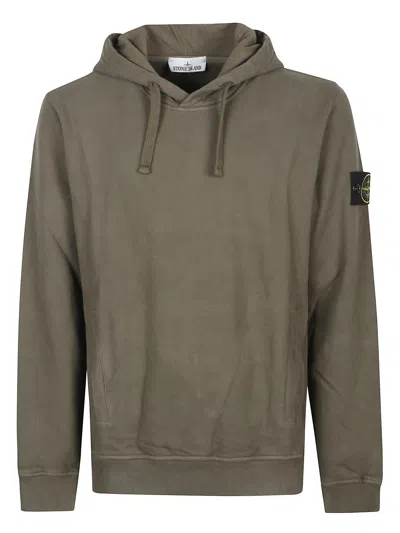 Stone Island Hoodie With Logo In Green