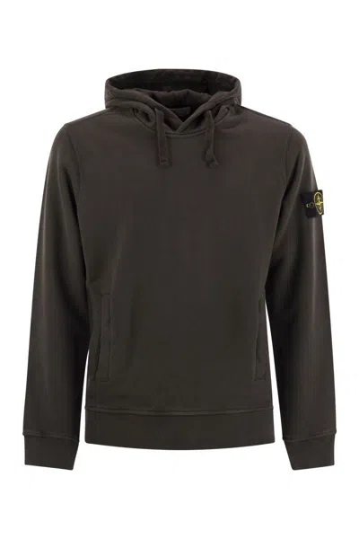 Stone Island Hoodie With Pouch Pocket In Brown