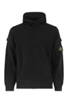 Stone Island Hoodie With Zip And Sleeve Pockets In Black