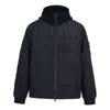 Stone Island Hoody Zip-up Jacket 'black' In Blue