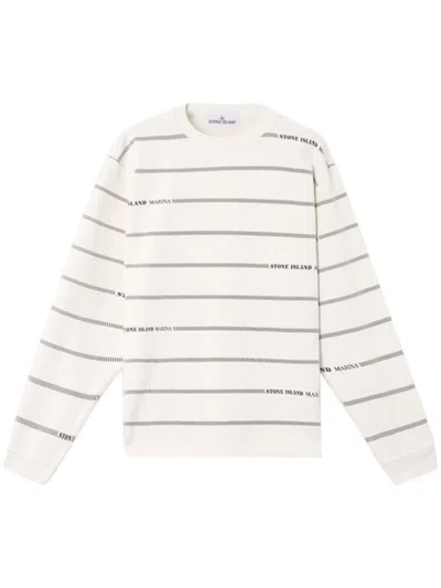 STONE ISLAND STONE ISLAND HORIZONTAL STRIPED CREW NECK SWEATER