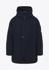Stone Island Tech Fabric Hooded Parka In Blue