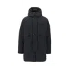 Stone Island Tech Fabric Hooded Parka In Black