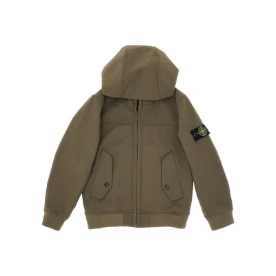 Stone Island Indbreaker Jacket With Logo Badge Kids In Green