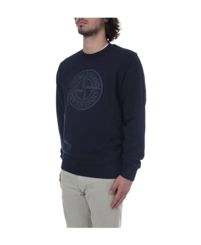 Stone Island Industrial One Cotton Sweatshirt In Blue