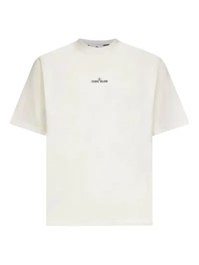 Stone Island Industrial Print Combed Cotton Jersey T-shirt Clothing In Neutral
