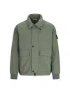 Stone Island Compass-badge Twill Jacket In Green