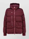 Stone Island Insulated Hooded Nylon Jacket In Burgundy