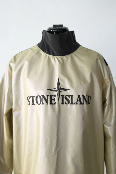 Pre-owned Stone Island Iridescent Coating Tela With Reflex Mat Pullover Jacket Size L In Gold