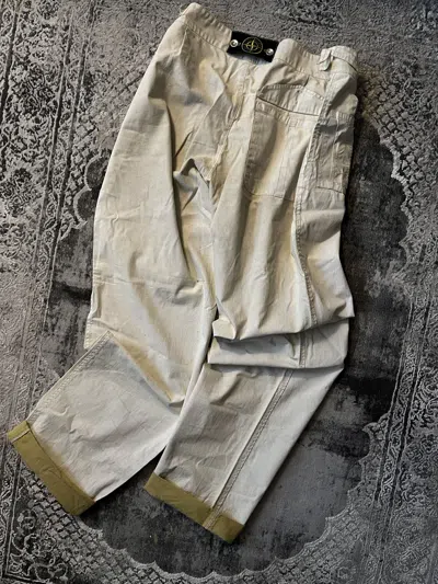 Pre-owned Stone Island Isola Di Pierta Vintage 80's Pants Tela Stella In Sand