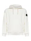 Stone Island Brushed Organic Cotton Fleece Hoodie Clothing In Neutral