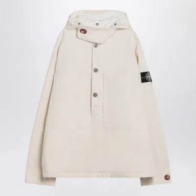 Stone Island Ivory Cotton Anorak In White