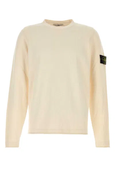 Stone Island Ivory Cotton Blend Sweater