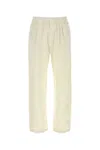 Stone Island Ivory Cotton Pant In Black