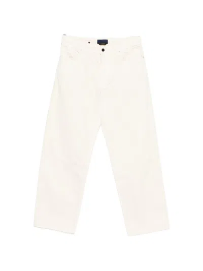 Stone Island Ivory Cotton Pants In Neutral