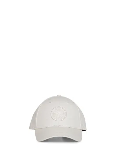 Stone Island Ivory Cotton Rep Baseball Cap In Brown