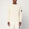 Stone Island White Crewneck Pullover In Neutral