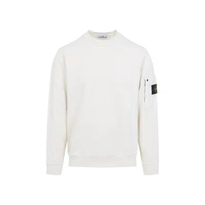 Stone Island Ivory Cotton Sweatshirt In White