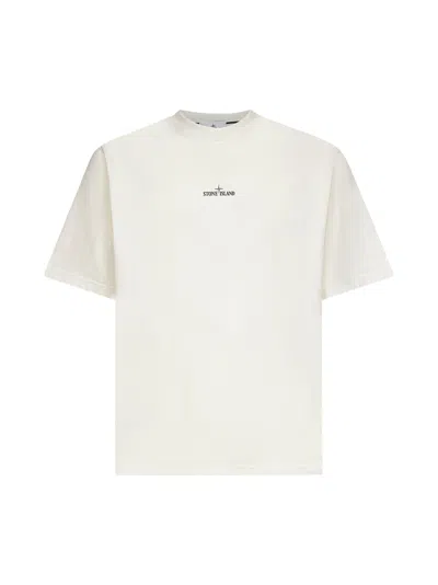 Stone Island Ivory Jersey Printed T-shirt In Neutral