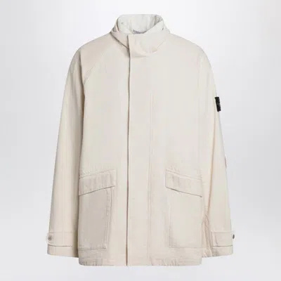 Stone Island Ivory Parka In In White