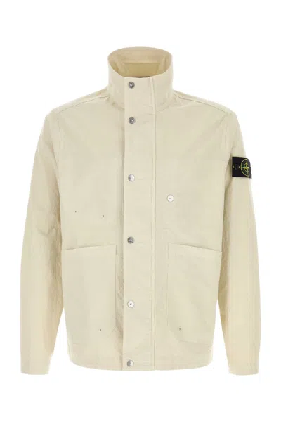 Stone Island Ivory Stretch Cotton Jacket