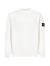 Stone Island Ivory Winter Cotton Crewneck Sweater In White