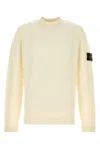 Stone Island Ribbed Crew-neck Cotton Sweater With Long Sleeves In Neutral