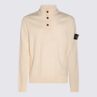 STONE ISLAND IVORY WOOL KNITWEAR