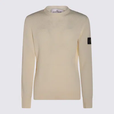 STONE ISLAND IVORY WOOL KNITWEAR