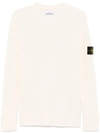 Stone Island Ivory Wool Sweater